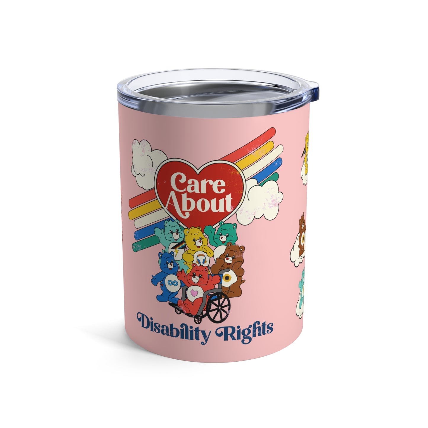 Care About Disability Rights - 80s Retro Style Insulated Tumbler 10oz