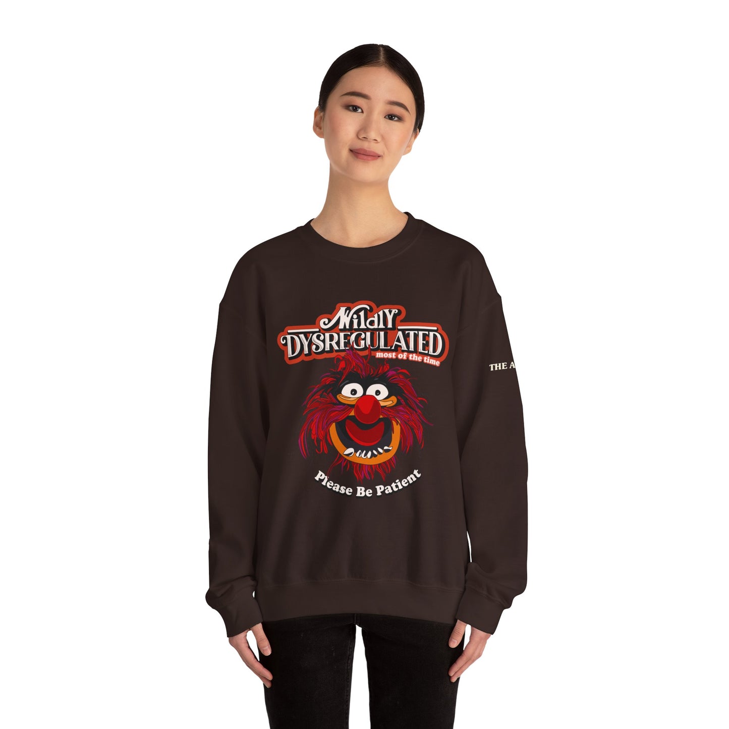 Wildy Dysregulated (Most of the Time) - Please Be Patient - Adult Unisex Heavy Blend™ Crewneck Sweatshirt