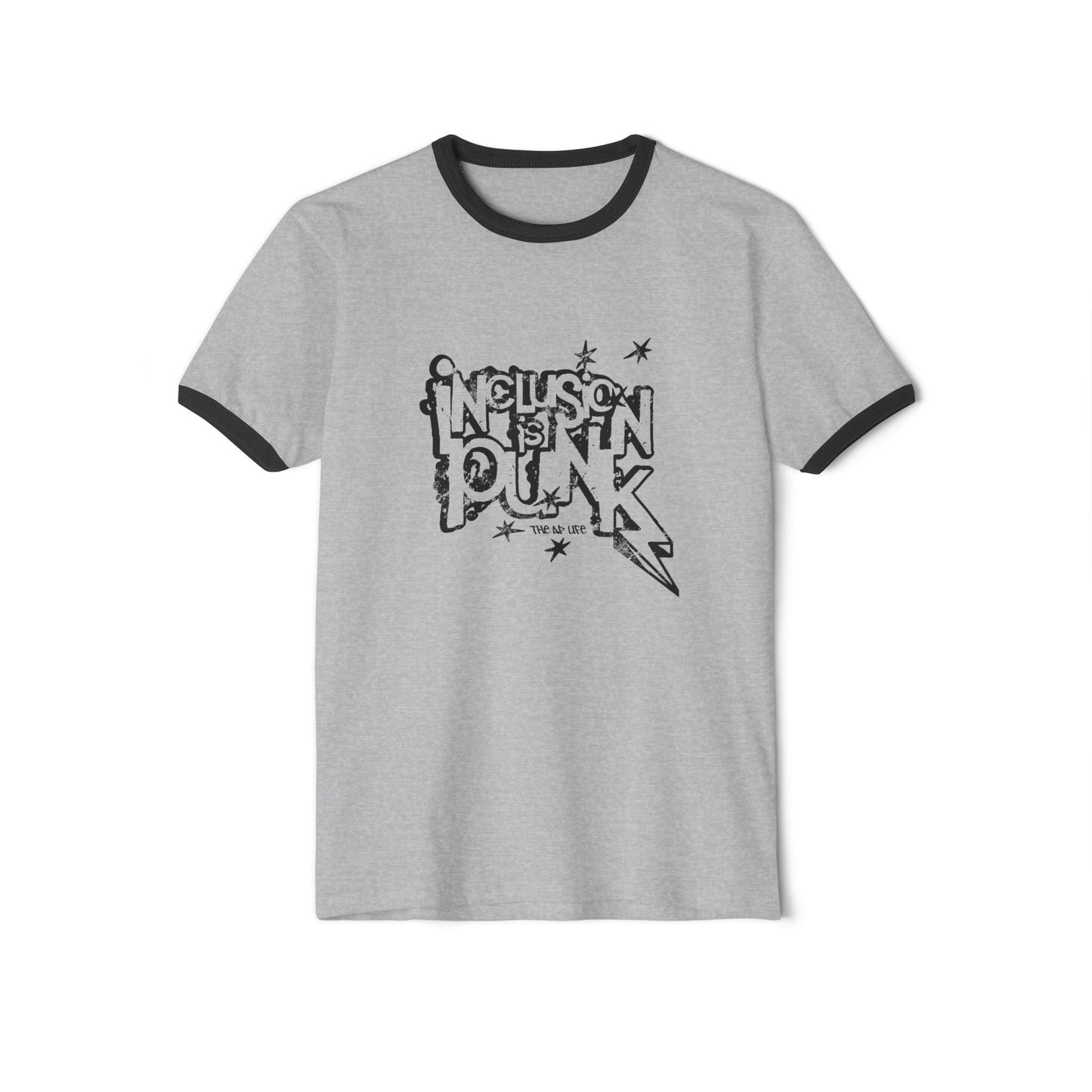 Inclusion is Punk - Adult Unisex Cotton Ringer T-Shirt