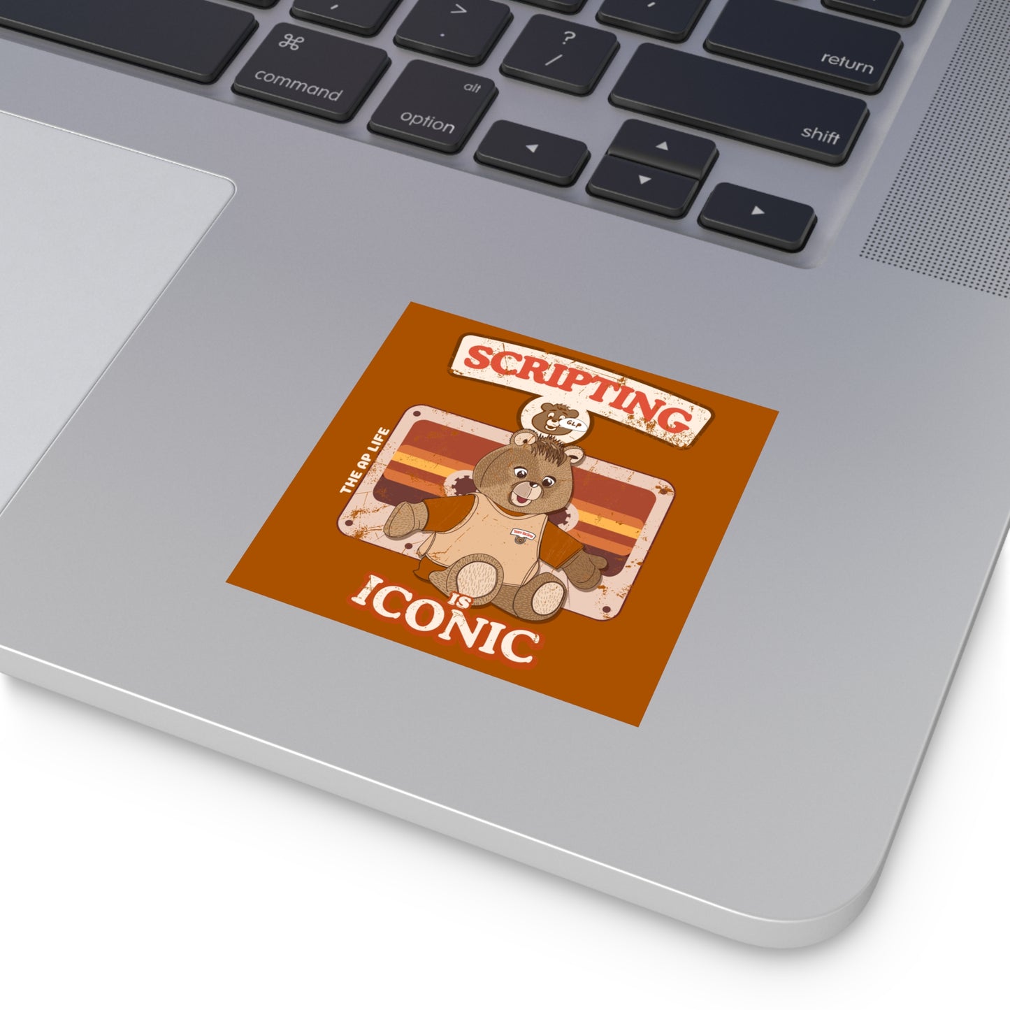 Scripting is Iconic - GLP - Teddy RecSpin - Vinyl Square Sticker, Indoor\Outdoor