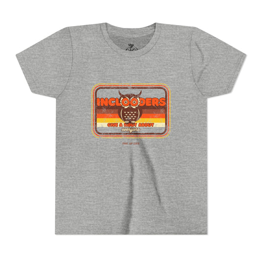 Inclooders Give a Hoot About Everyone - Unisex Youth Short Sleeve Tee