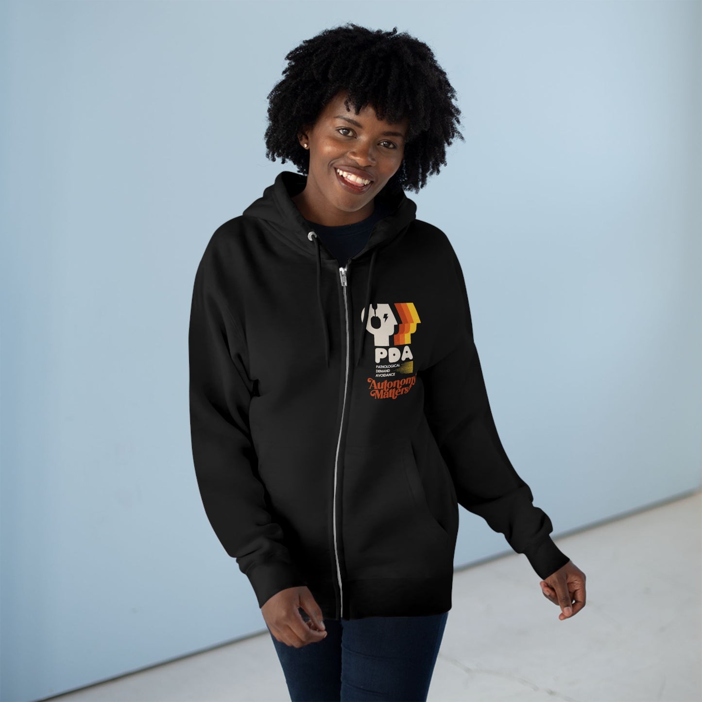 PDA - Pathological Demand Avoidance - Autonomy Matters - Adult Unisex Zip Hoodie