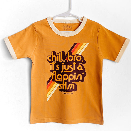 Chill Bro, It's Just a Flappin' Stim - Little Kids' Unisex Ringer Tee