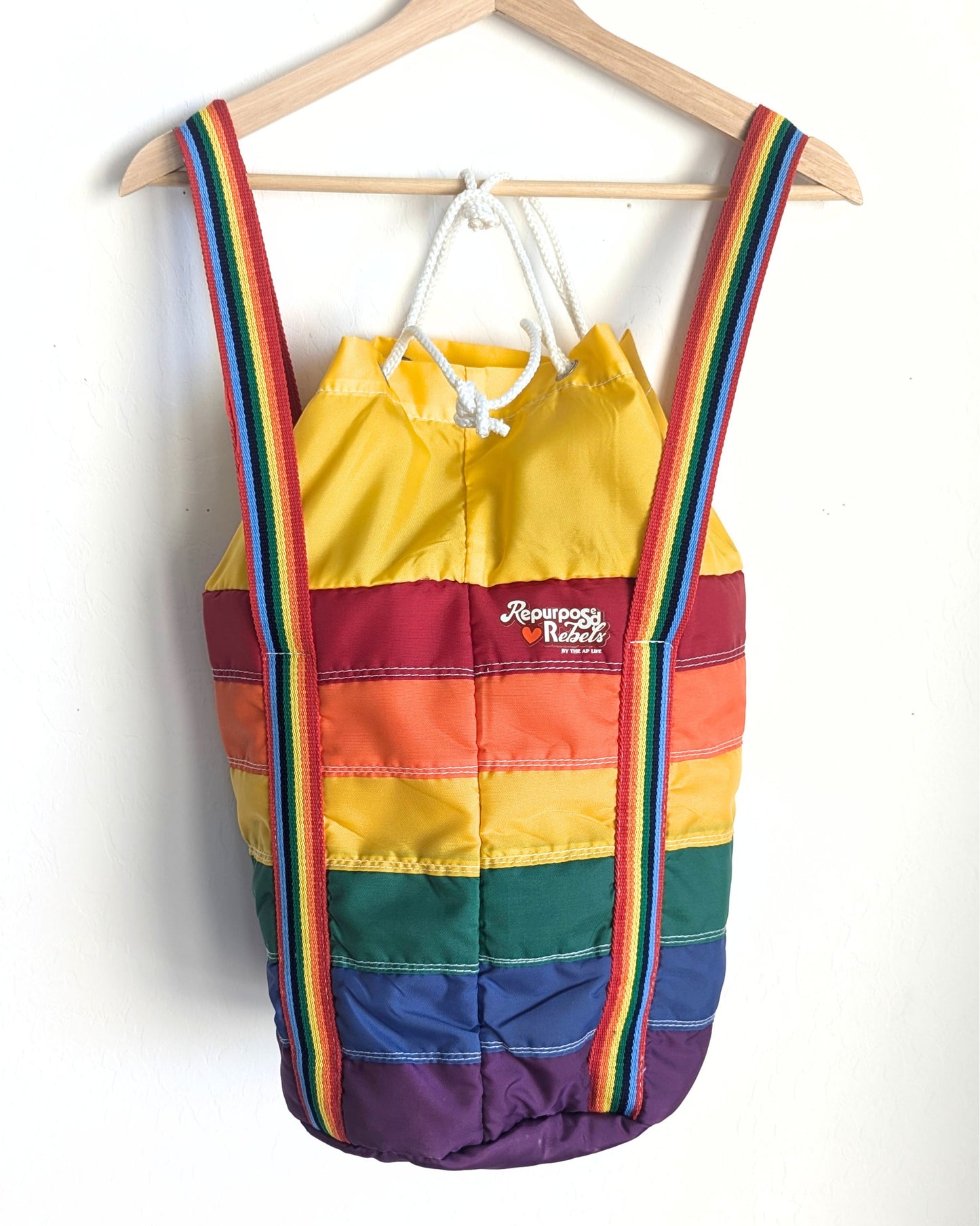 Care About Disability Rights - Vintage Insulated Rainbow Bag - Repurposed Rebels