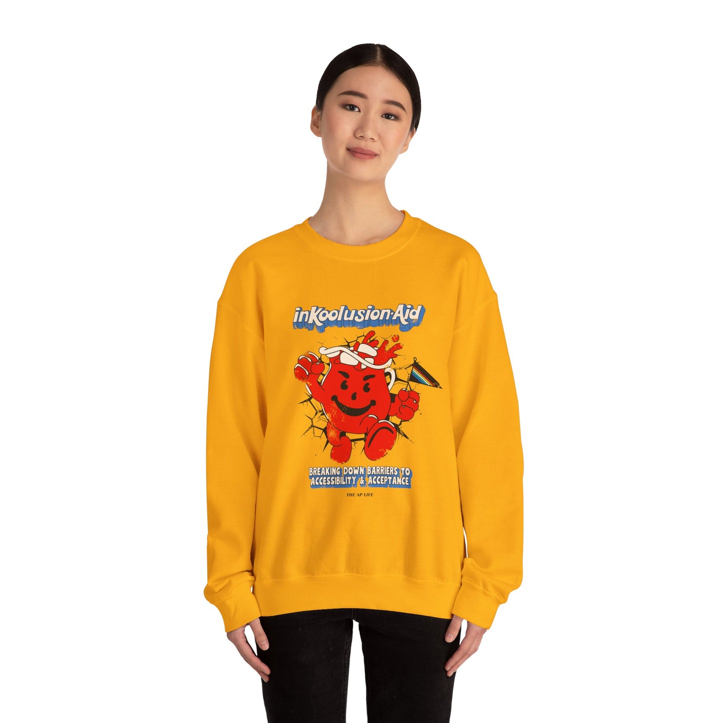 InKoolusion Aid - Breaking Down Barriers to Accessibility & Acceptance - Adult Unisex Heavy Blend™ Crewneck Sweatshirt