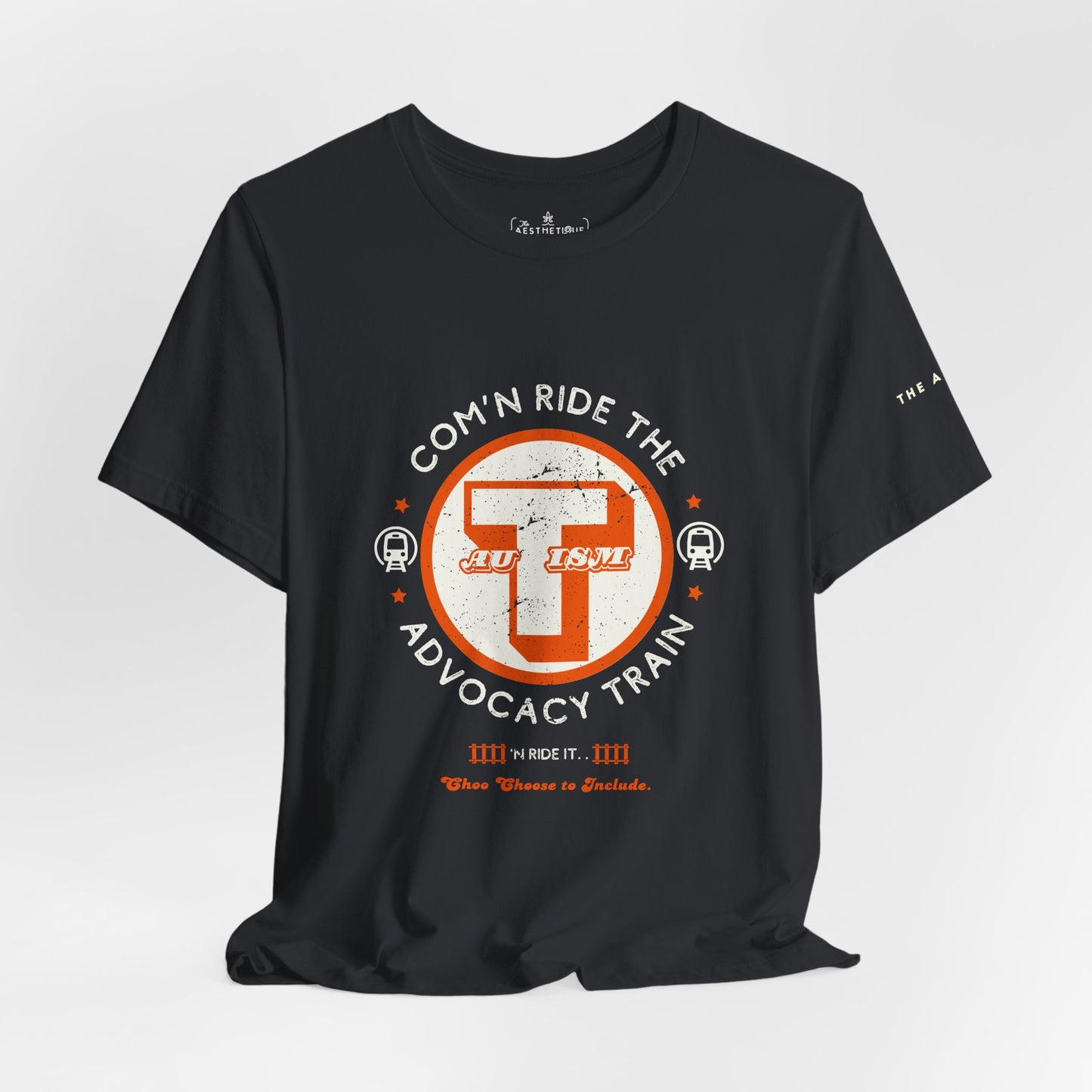 C'mon Ride The Autism Advocacy Train - Adult Unisex Jersey Tee