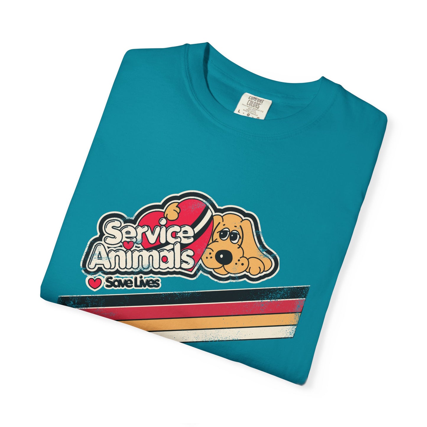 Service Animals Save Lives - Adult Unisex Garment-Dyed T-shirt