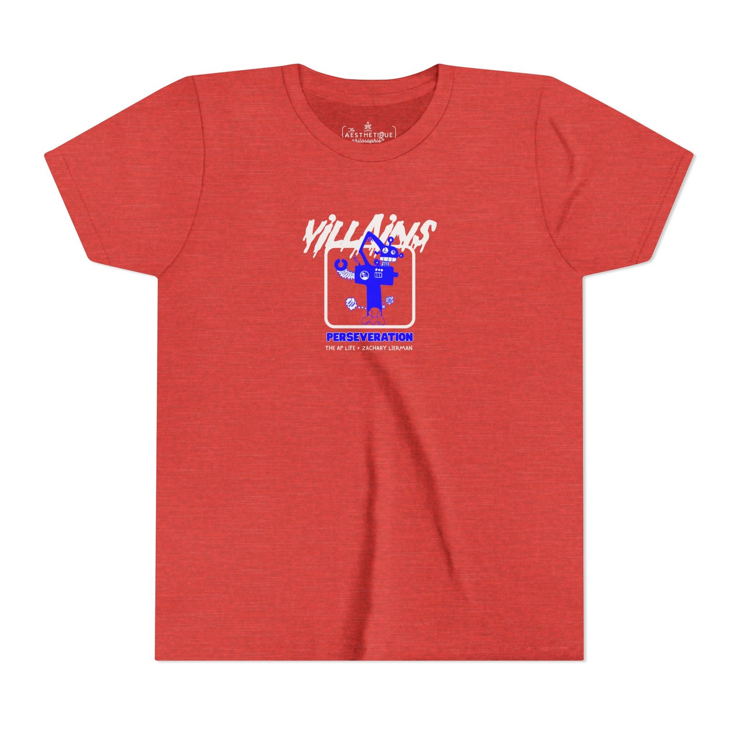 Villains of The Autistic Community Series - Perseveration - Broken Robot - Zachary Lierman - Youth Unisex Jersey Tee