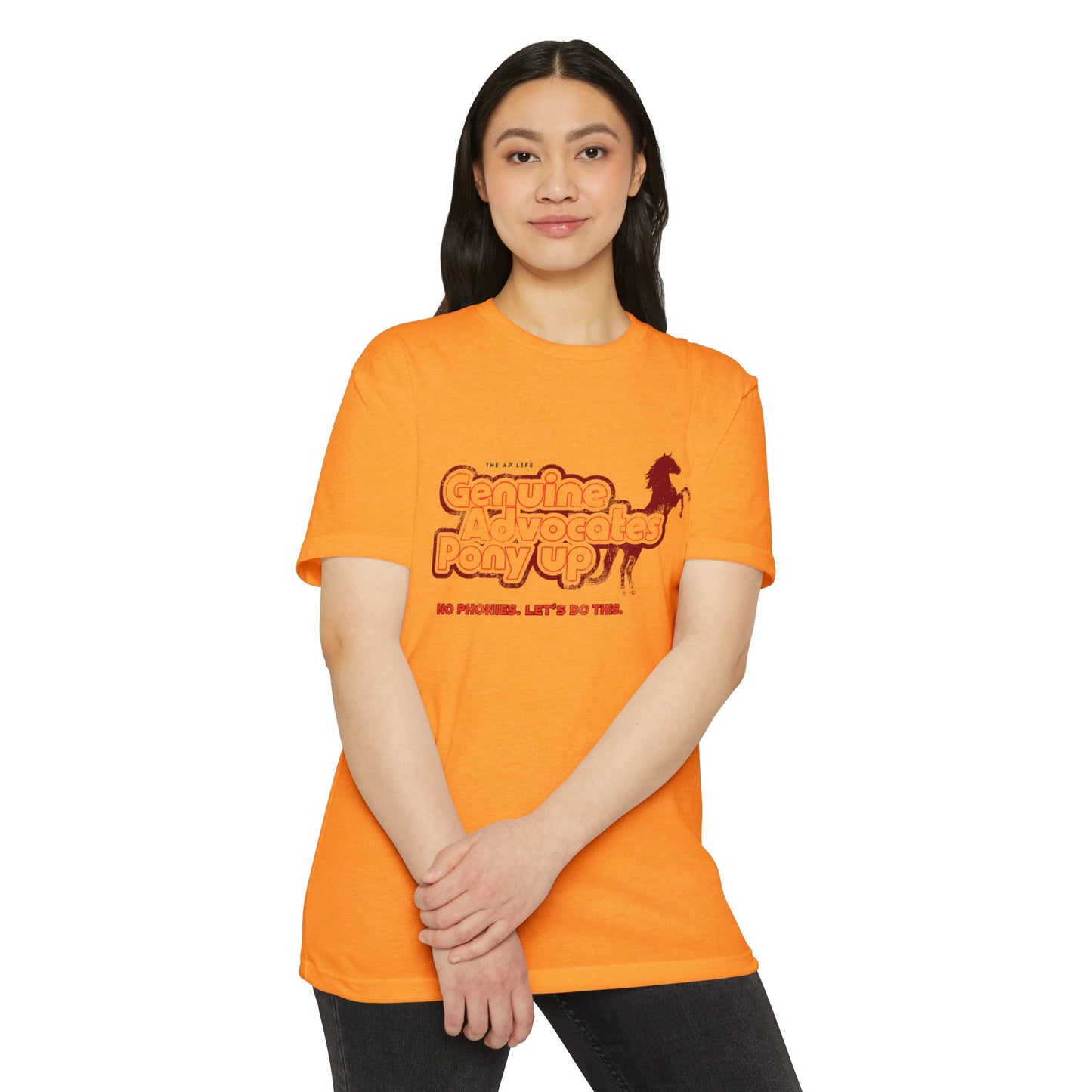 Genuine Advocates Pony Up (No Phonies, Let's Do This) - Adult Unisex Jersey Tee
