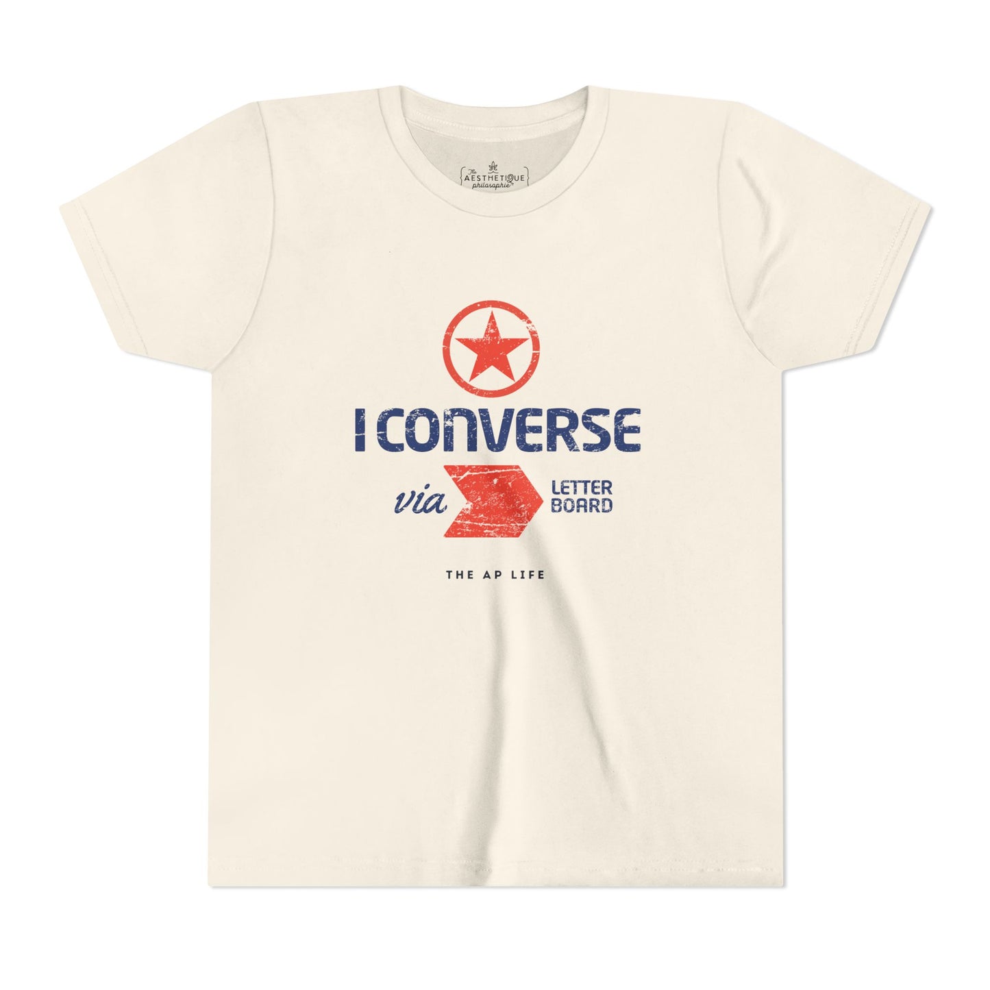 I Converse Via Letterboard - Youth Unisex Jersey Tee
