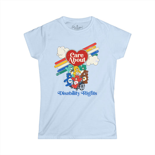 Care About Disability Rights - Retro 80s Vibe - Women's Semi-Fitted Tee
