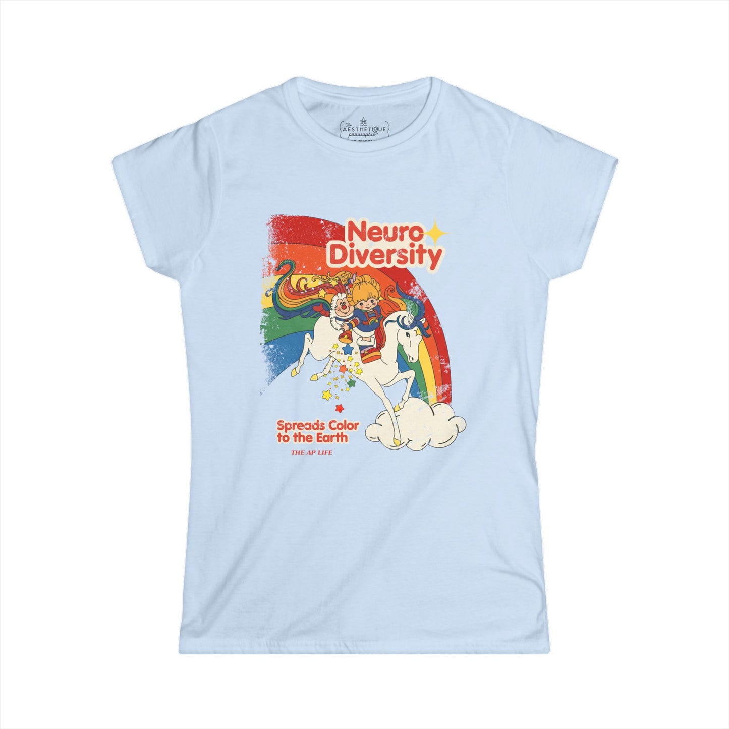 Neurodiversity Spreads Color to the Earth - Women's Softstyle Semi-Fitted Tee