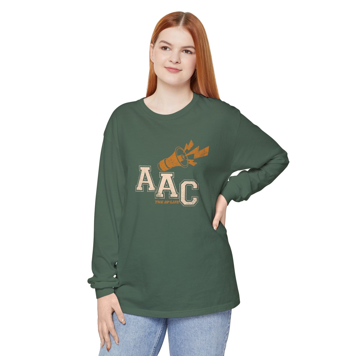 AAC Supports Team Enthusiast - Communication for the Win - Unisex Garment-dyed Long Sleeve T-Shirt
