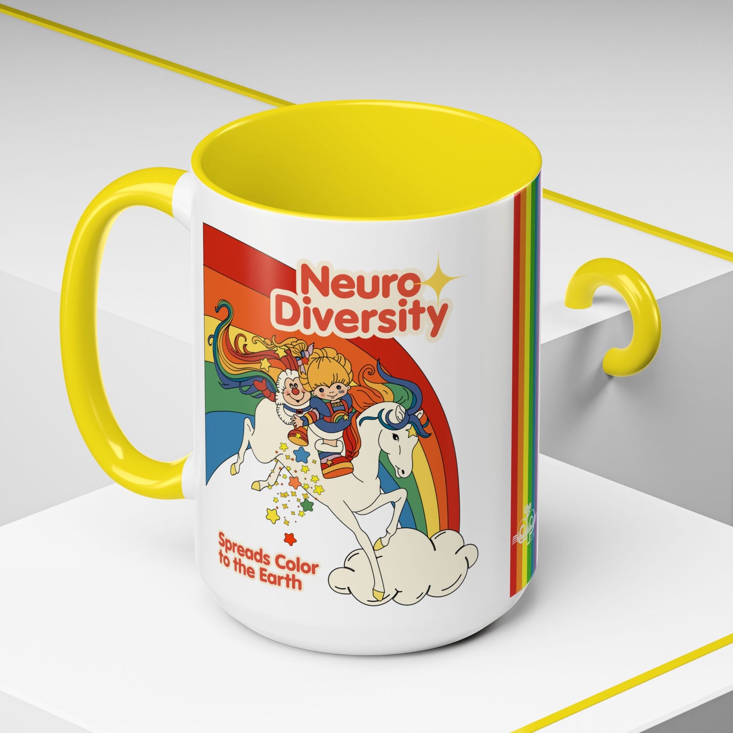 Neurodiversity Spreads Color to the Earth - Accent Coffee Mug (11, 15oz)