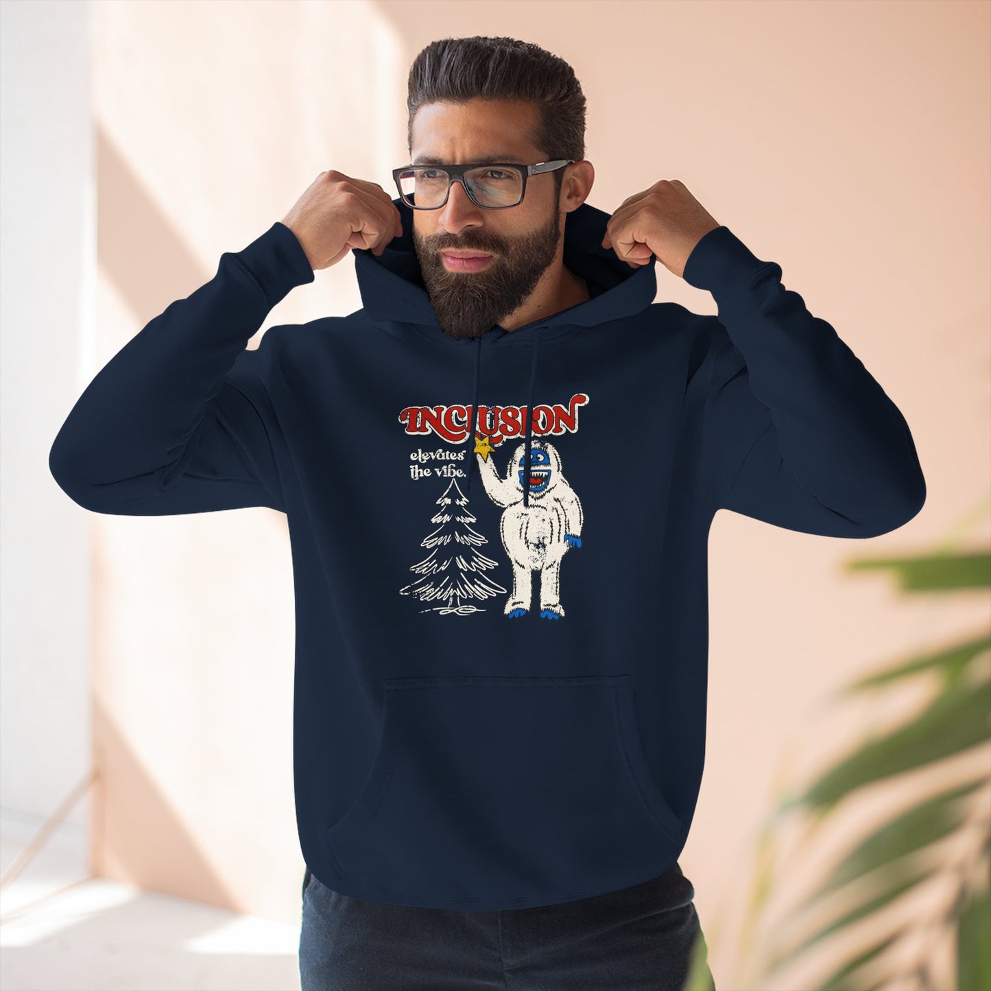 Inclusion Elevates the Vibe - Bumble - Adult Unisex Three-Panel Fleece Hoodie