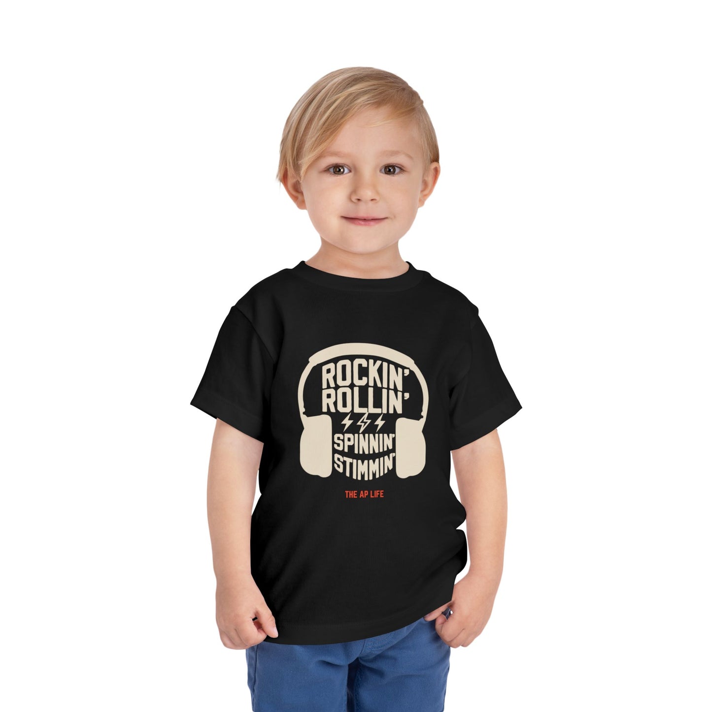 Rockin' Rollin' Spinnin' Stimmin' Autism Advocacy - Toddler Short Sleeve Tee