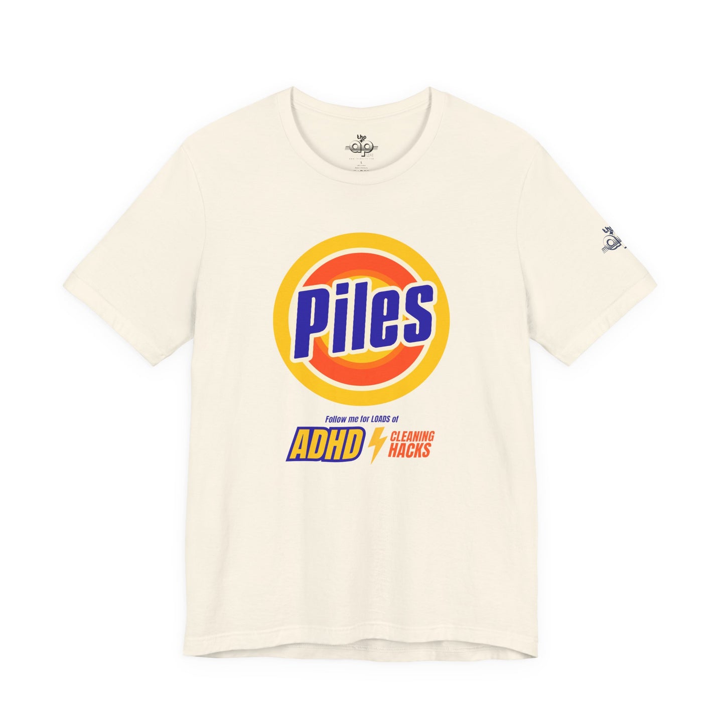 Piles - Loads of ADHD Cleaning Hacks - Adult Unisex Jersey Short Sleeve Tee