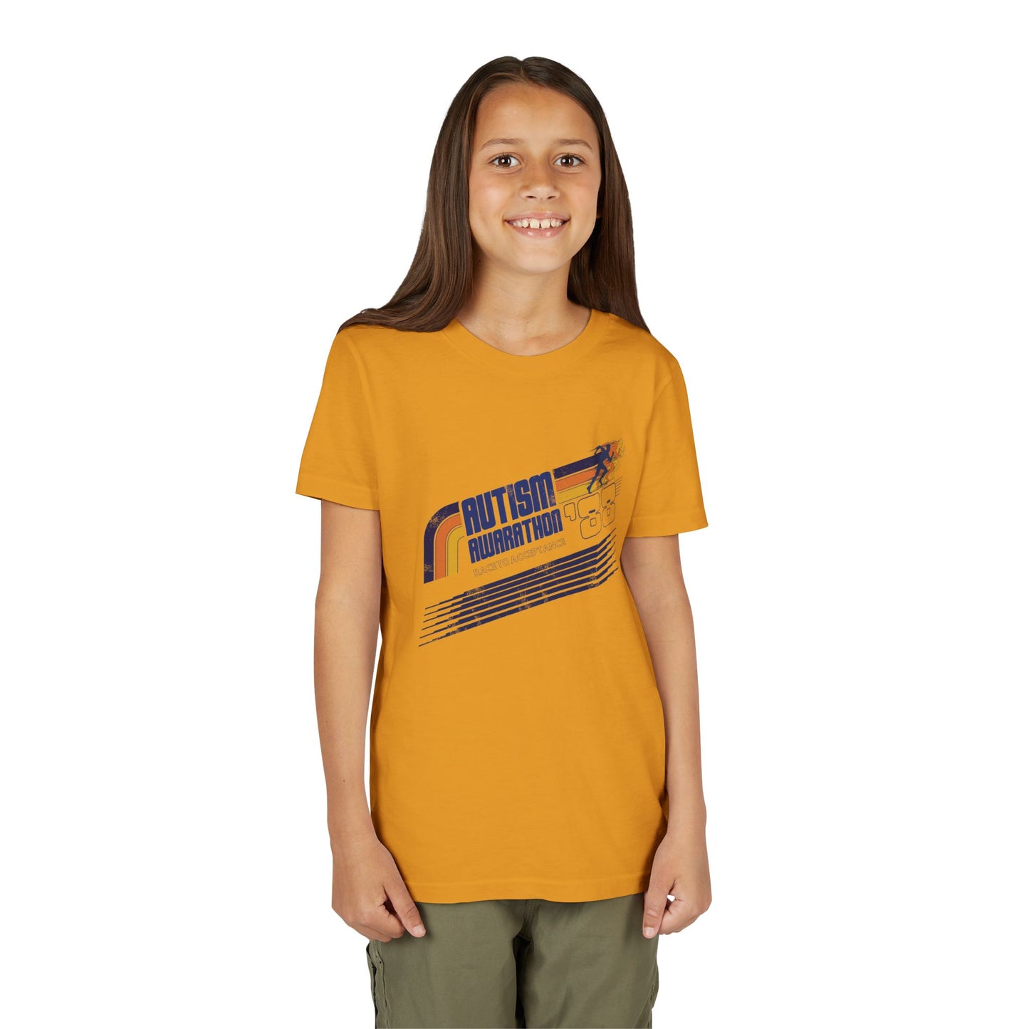Autism Awarathon - Race to Acceptance - Youth Unisex Short Sleeve Tee