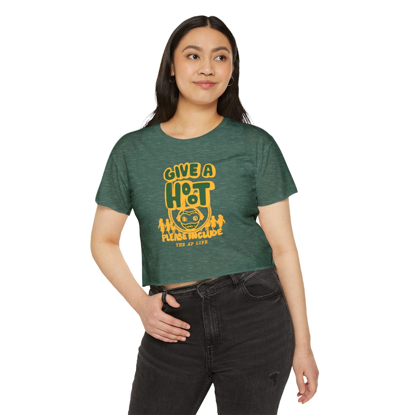 Give A Hoot - Just Include - Retro PSA Style - Women's Crop Top