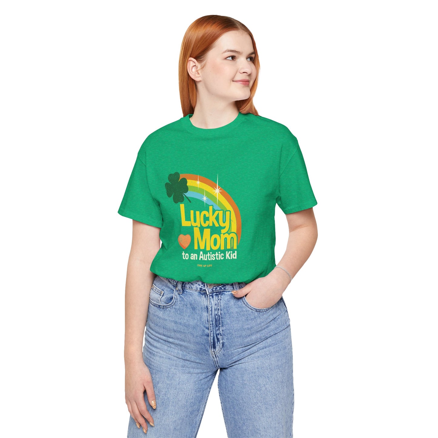 Lucky Mom to an Autistic Kid - Adult Unisex Jersey Short Sleeve Tee