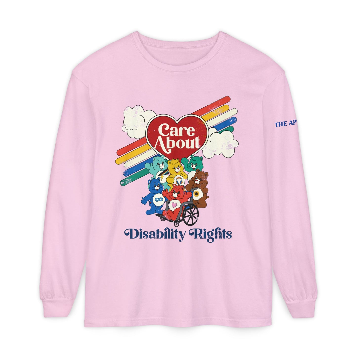 Care About Disability Rights - Retro 80s Vibe - Adult Unisex Garment-dyed Long Sleeve T-Shirt