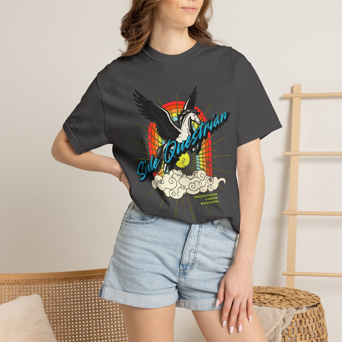 Side Questrian - Procrastination is When the Magic Happens - ADHD - Adult Unisex Cotton Tee