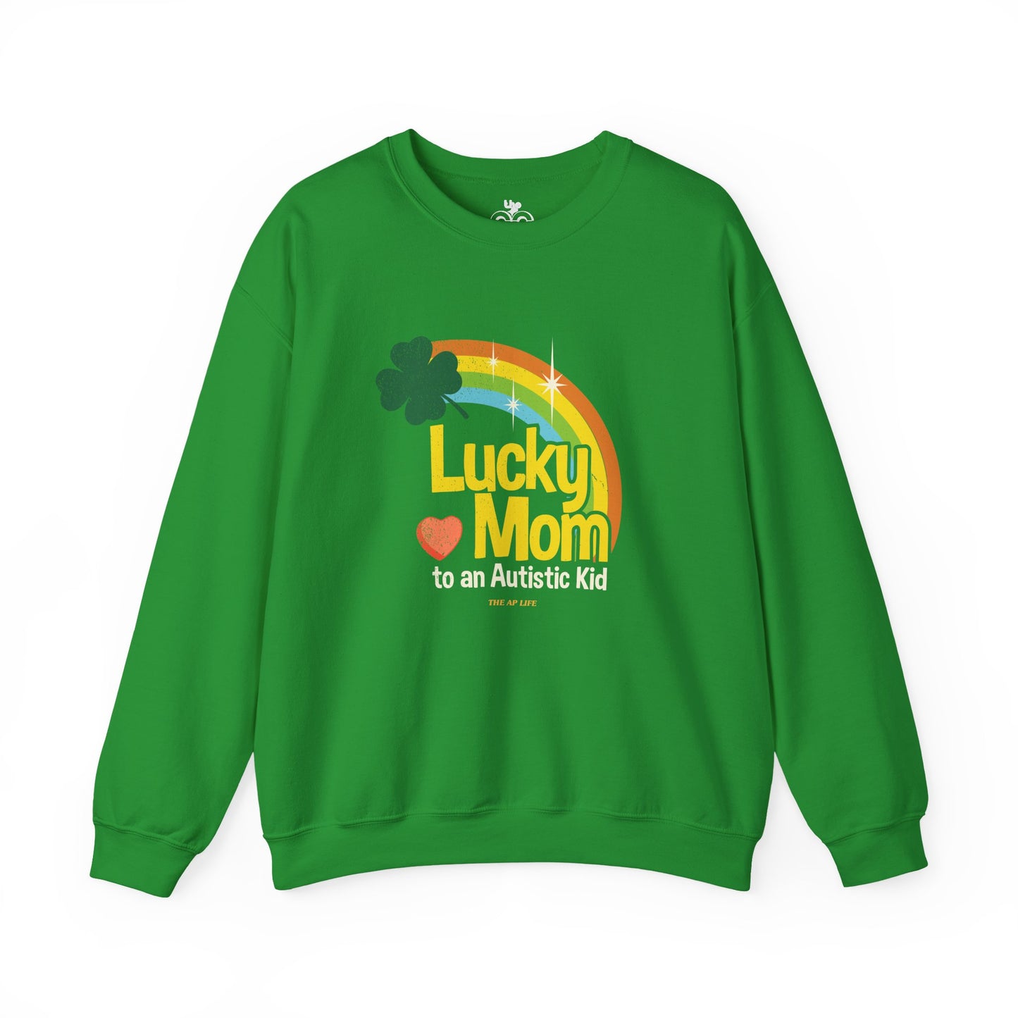 Lucky Mom to an Autistic Kid - Adult Unisex Heavy Blend™ Crewneck Sweatshirt