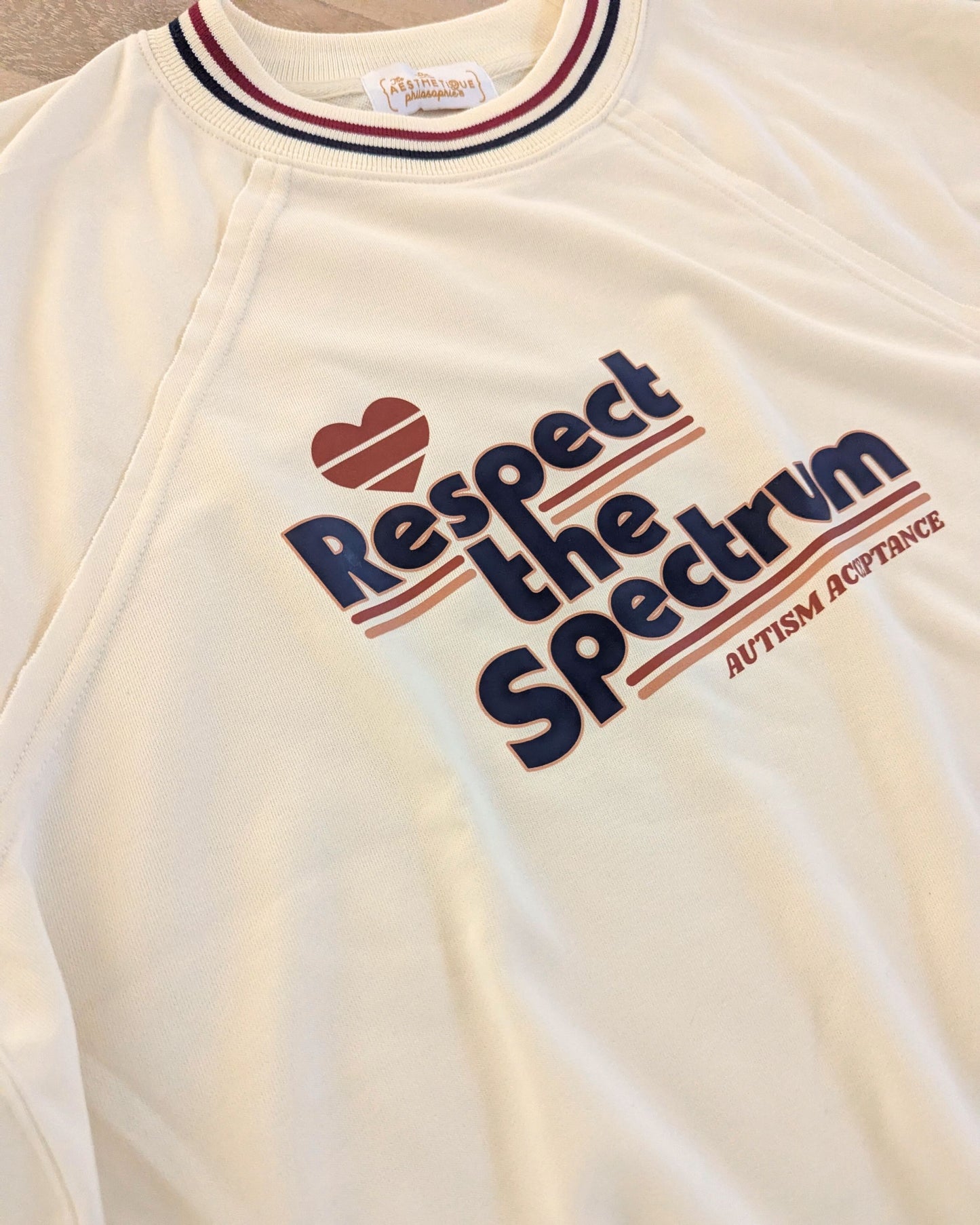 Respect The Spectrum - Autism Acceptance - Women's Oversized Varsity Short-Sleeved Sweatshirt