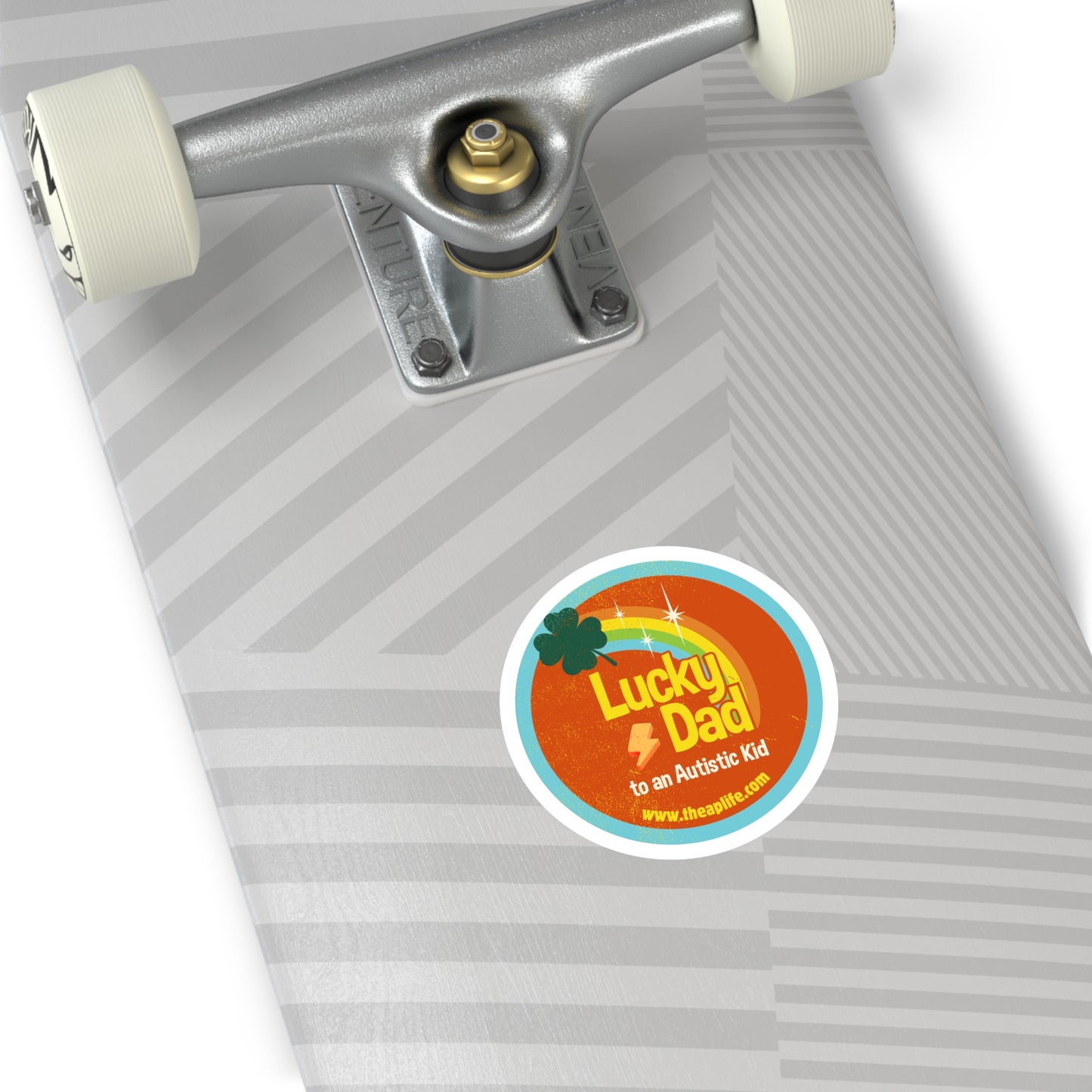 Lucky Dad to an Autistic Kid - Round Stickers, Indoor\Outdoor