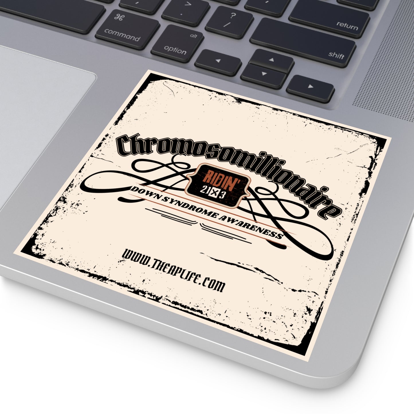 Chromosomillionaire Ridin' 21x3 DS Awareness Square Vinyl Sticker