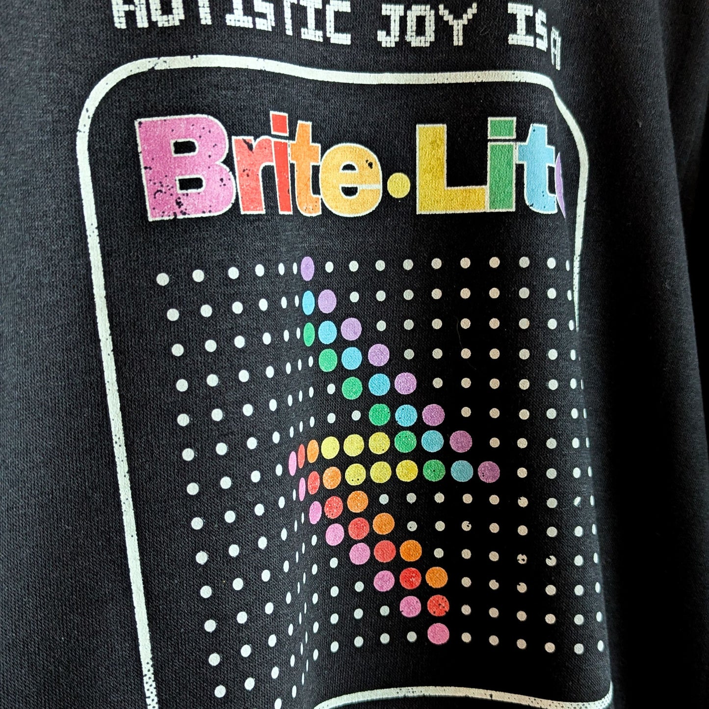 Autistic Joy is a Brite Lite - Shine that Magical Colorful Light - Adult Unisex Ribbed Rainbow Sweatshirt