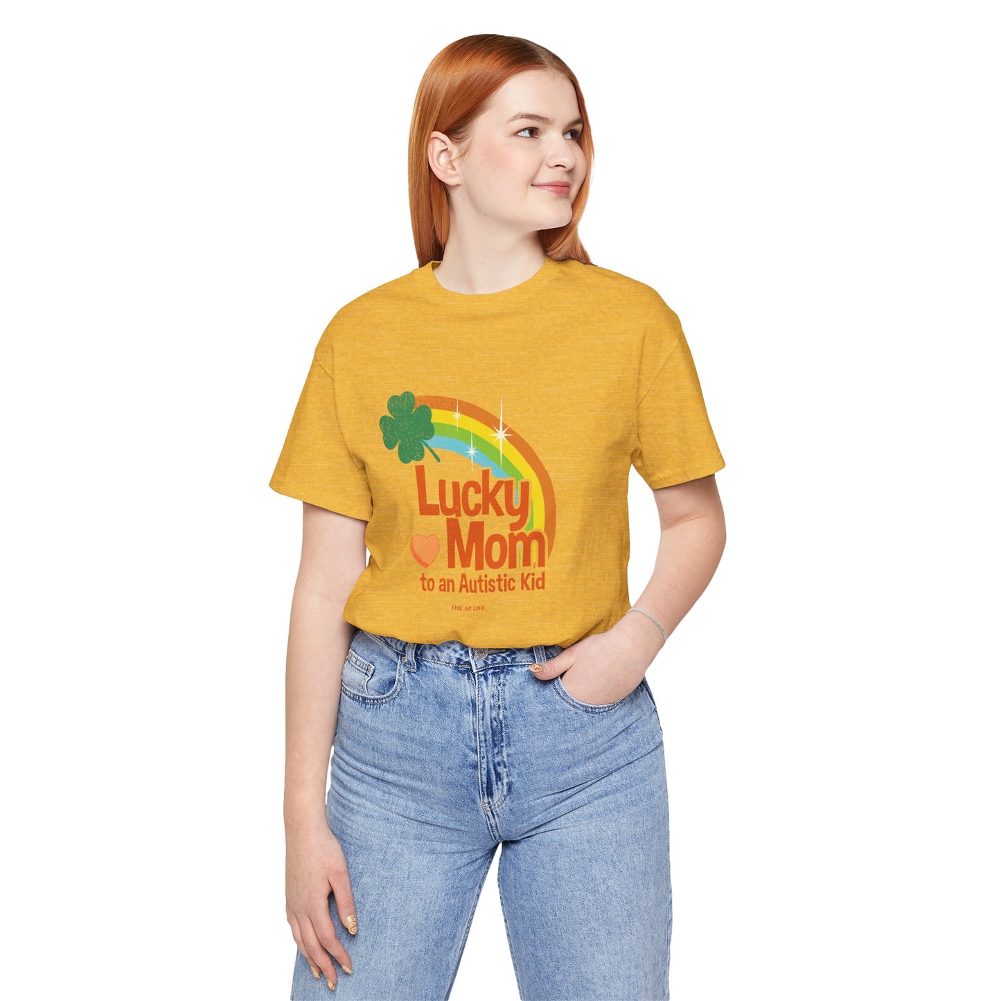 Lucky Mom to an Autistic Kid - Adult Unisex Jersey Short Sleeve Tee
