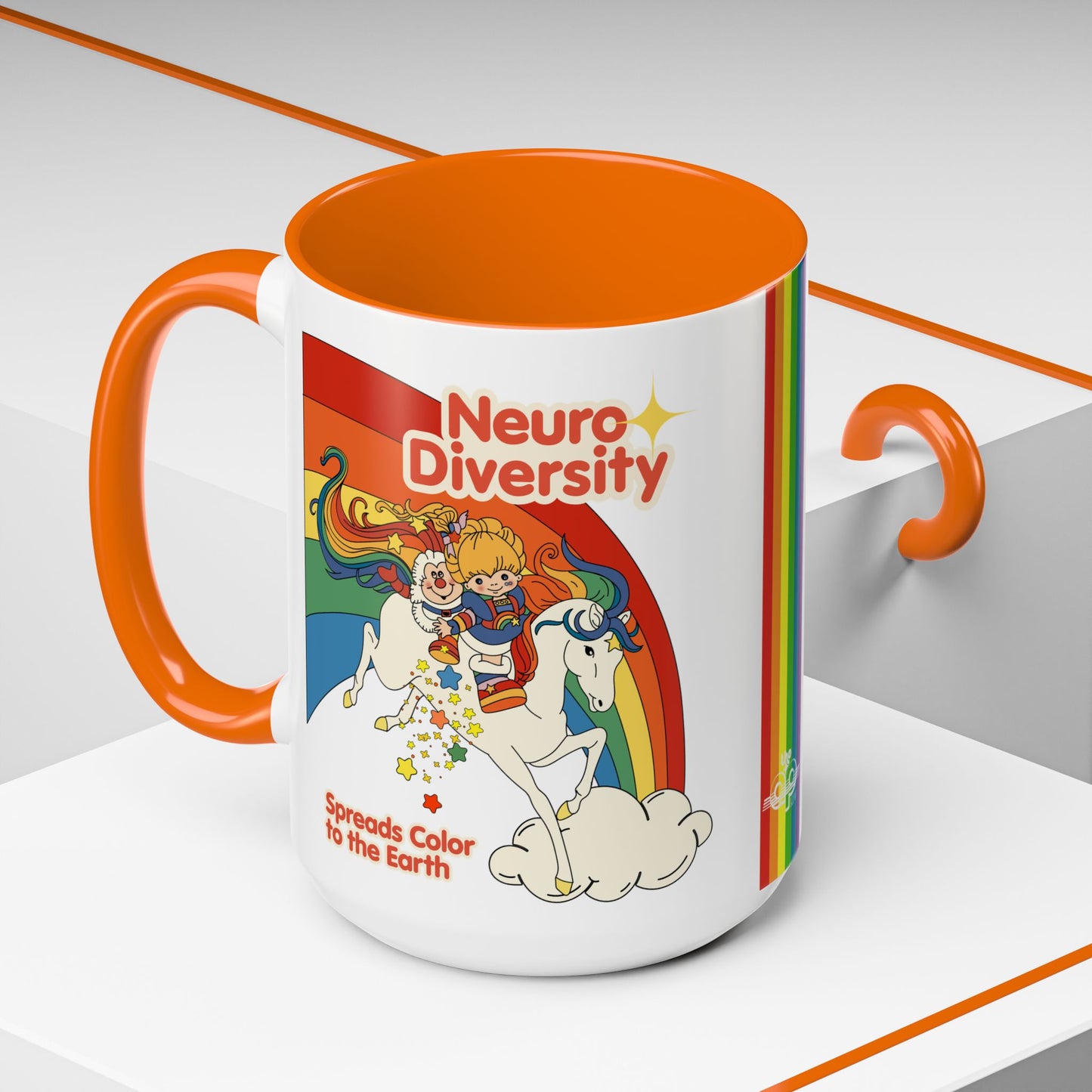 Neurodiversity Spreads Color to the Earth - Accent Coffee Mug (11, 15oz)