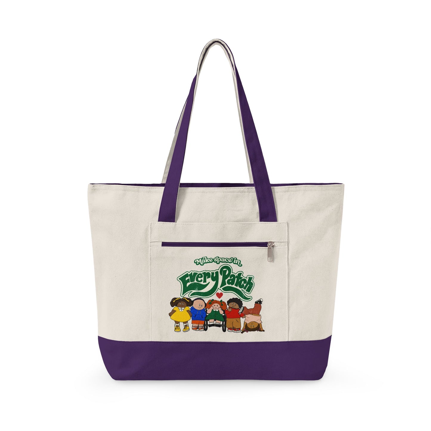 Make Space in Every Patch - Zippered Canvas Tote