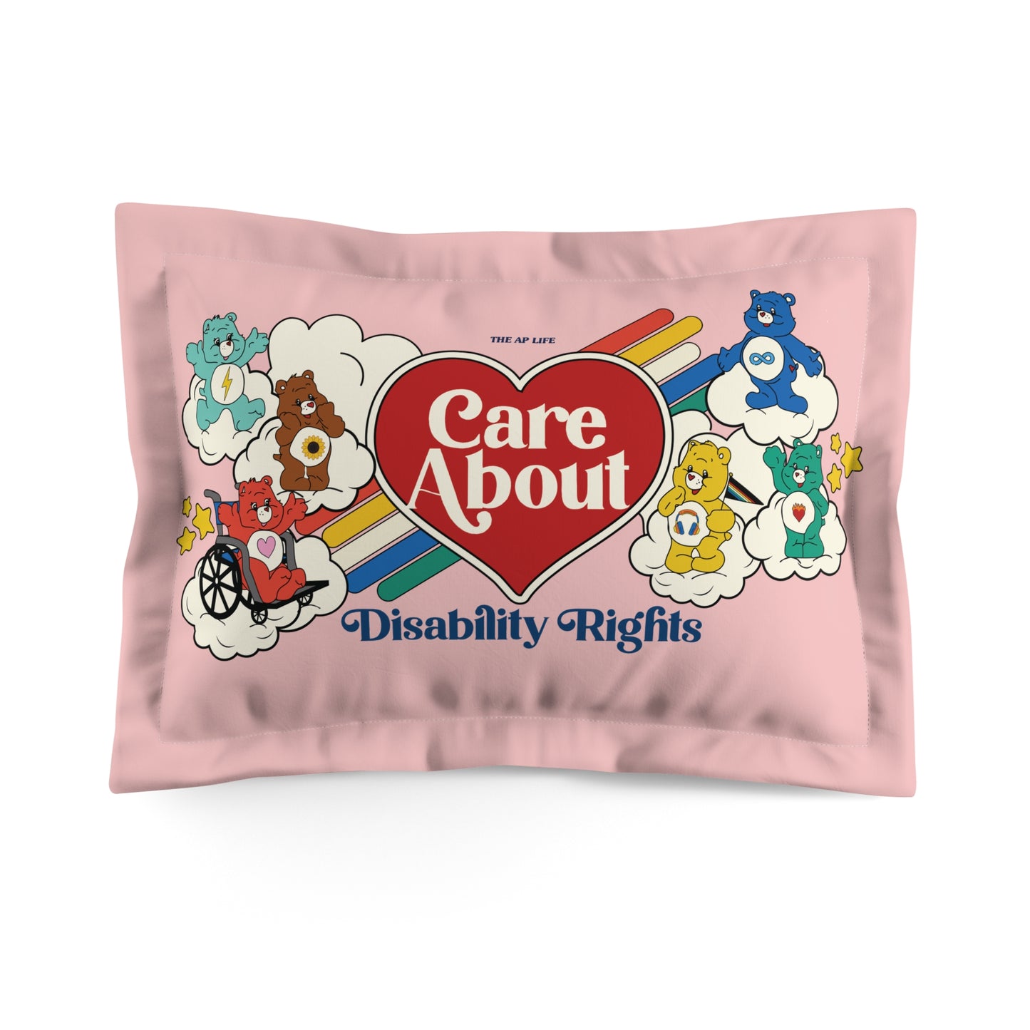 Care About Disability Rights - Retro 80s Vibe - Microfiber Pillow Sham