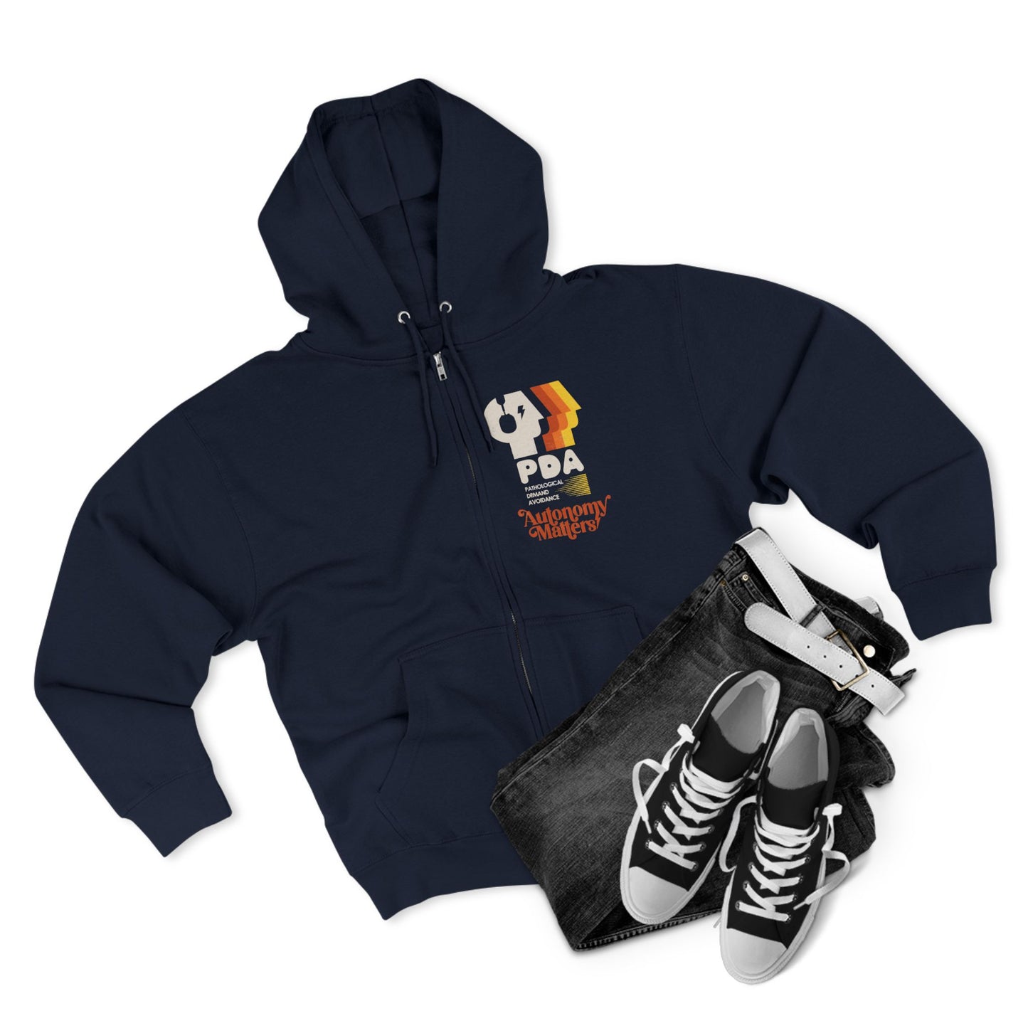 PDA - Pathological Demand Avoidance - Autonomy Matters - Adult Unisex Zip Hoodie
