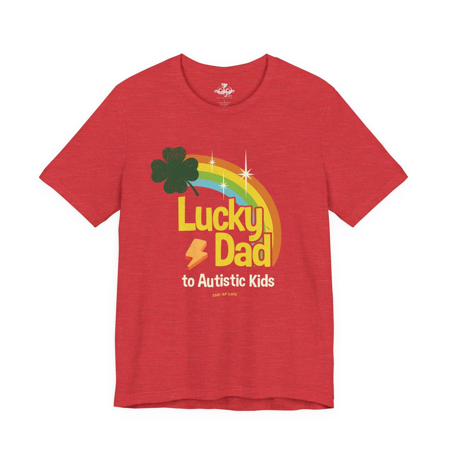 Lucky Dad to Autistic Kids - Adult Unisex Jersey Short Sleeve Tee