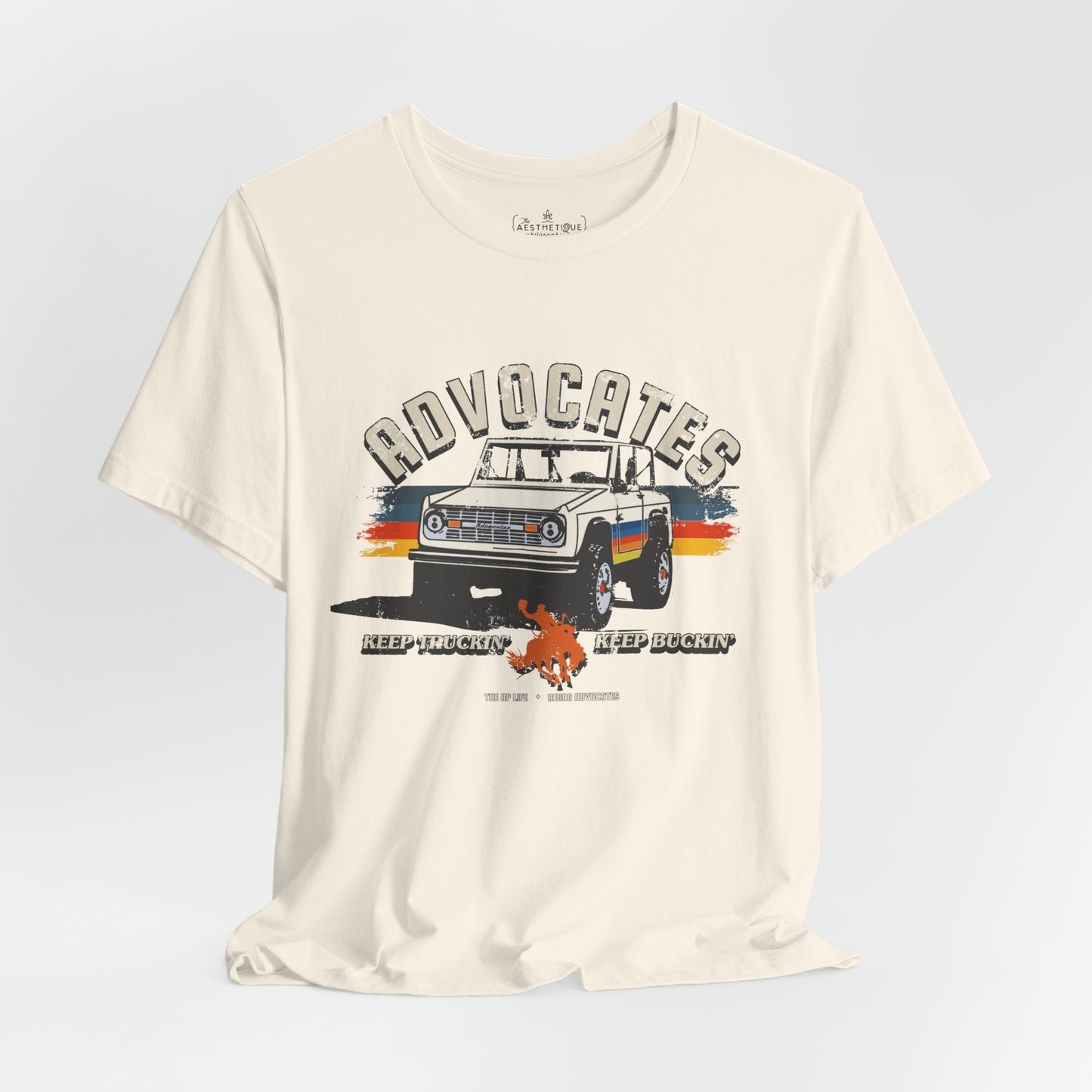 Advocates Keep Truckin', Keep Buckin' - Bronco Truck - Adult Unisex Jersey Tee