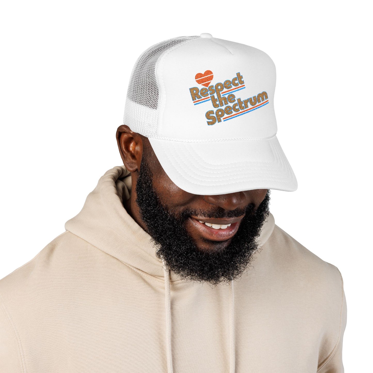 Respect The Spectrum Embroidered - Adult Unisex Trucker Hat