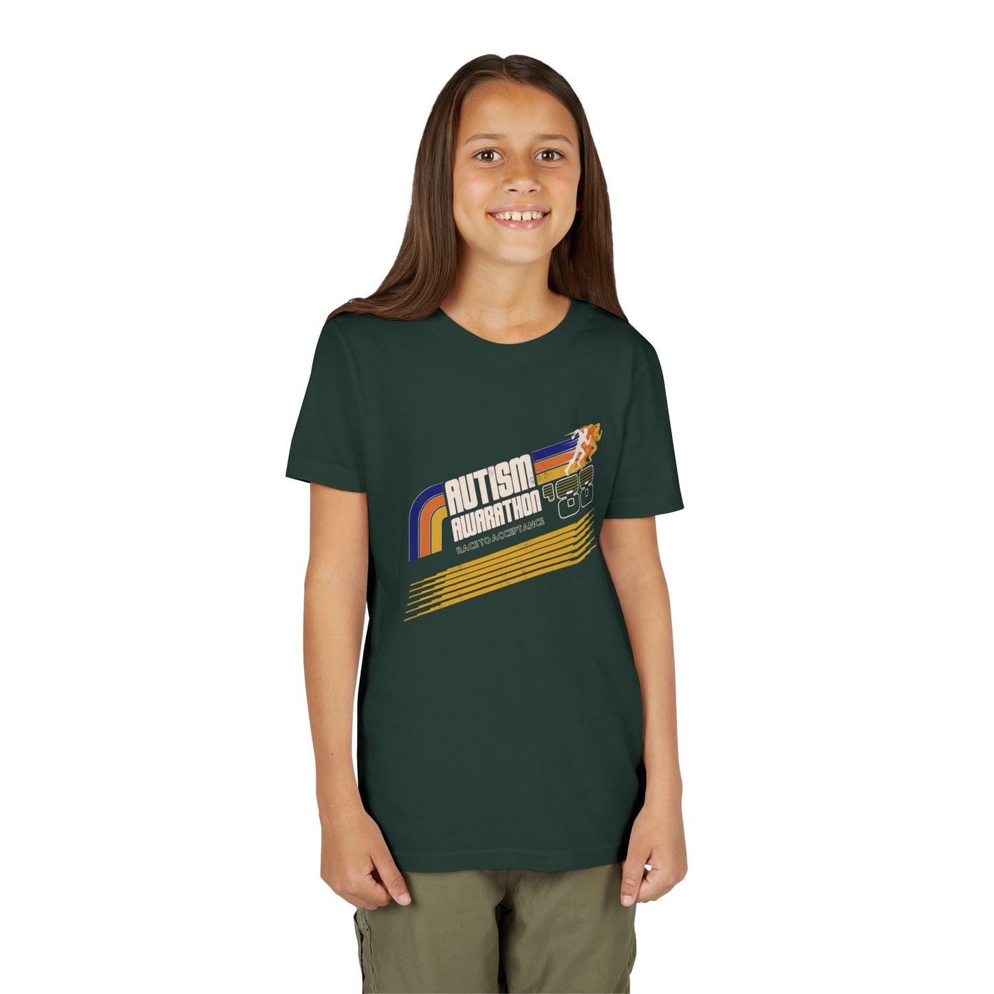 Autism Awarathon - Race to Acceptance - Youth Unisex Short Sleeve Tee