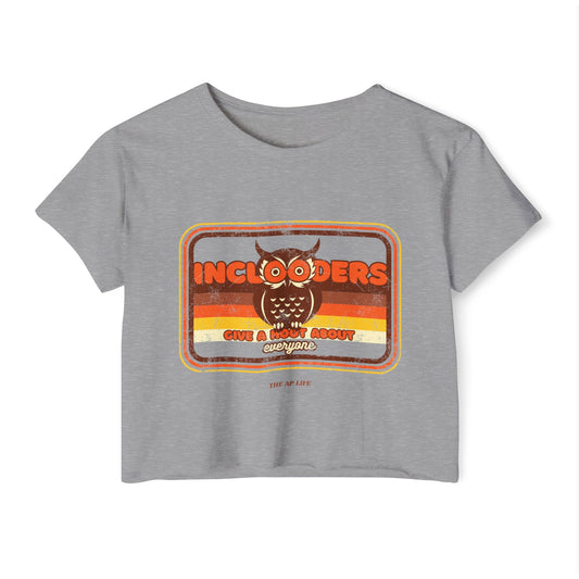 Inclooders Give a Hoot About Everyone - Women's Cropped Tee