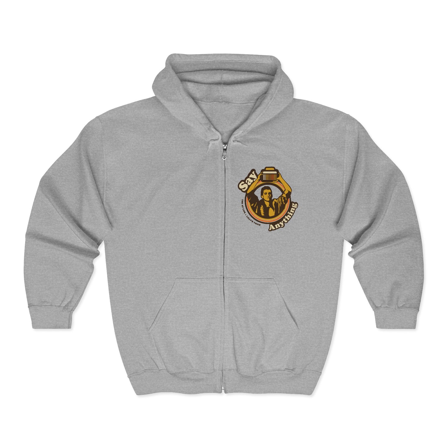 Say Anything - AAC- Lilly's Voice + The AP Life - Adult Unisex Heavy Blend™ Full Zip Hooded Sweatshirt