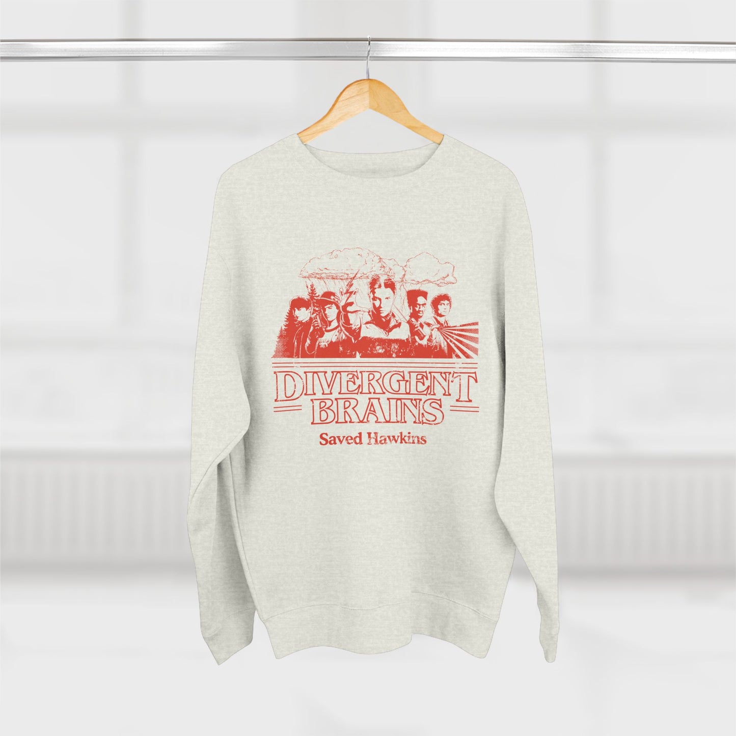 Divergent Brains Saved Hawkins - Adult Unisex Crewneck Sweatshirt