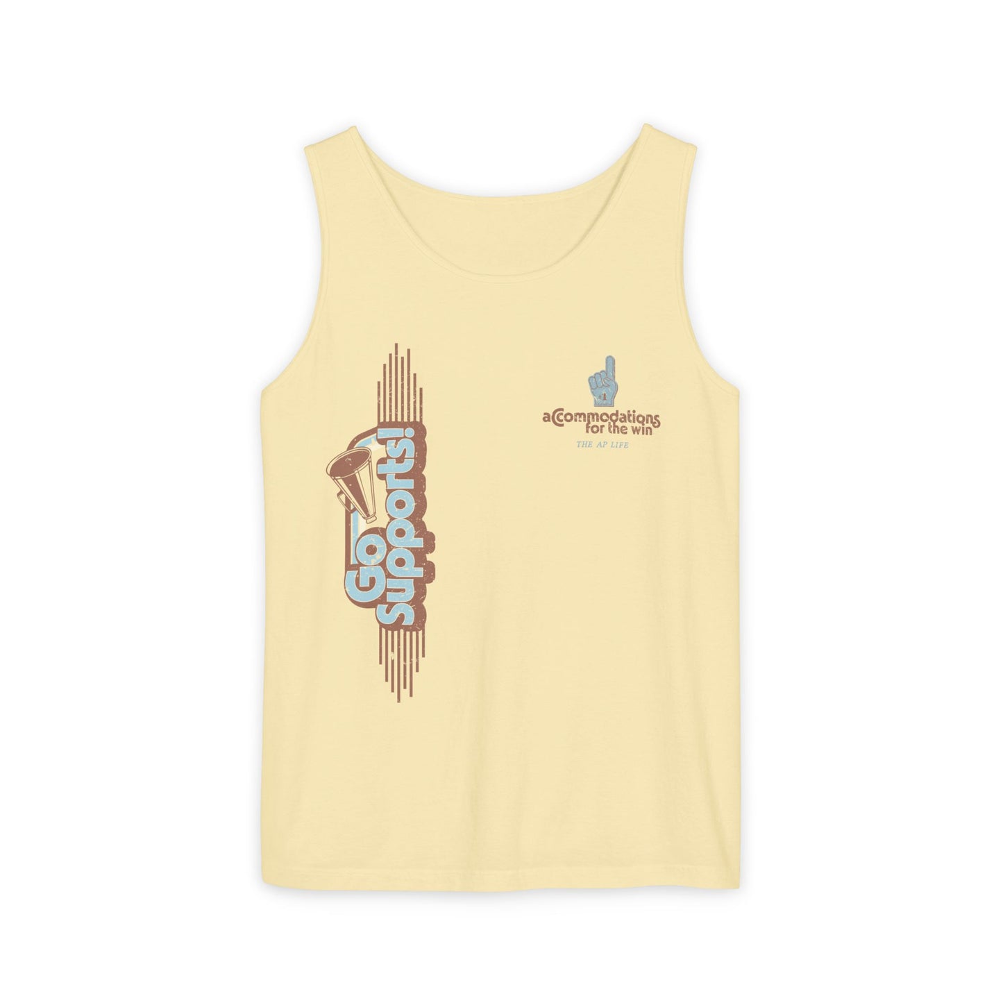 Go Supports! Accommodations for the Win - Support Needs Advocate Adult Unisex Tank Top