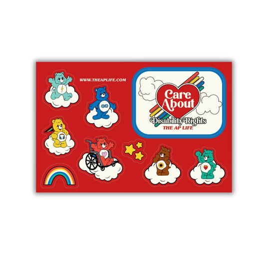 Care About Disability Rights - Sticker Sheet (9 Stickers)
