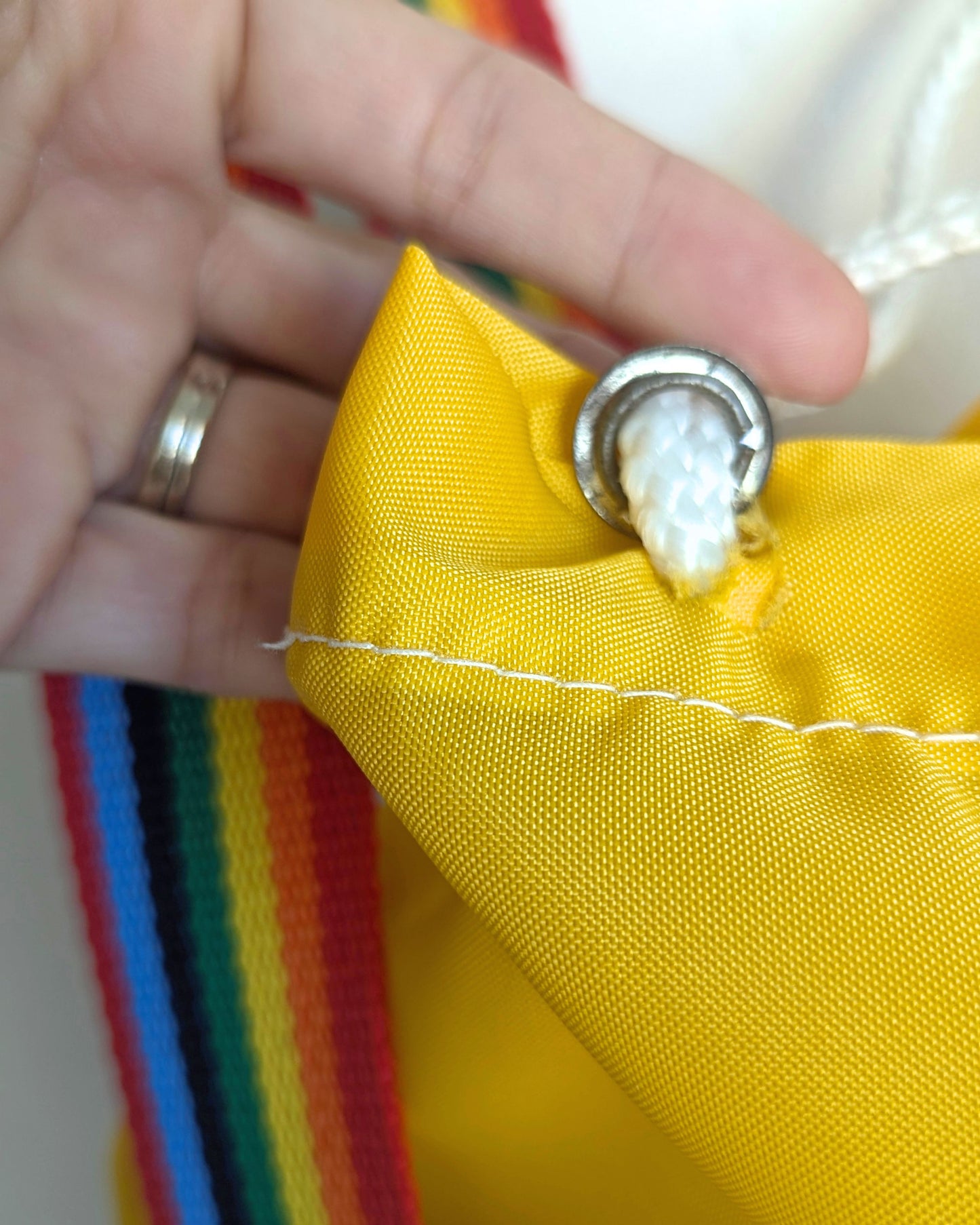 Care About Disability Rights - Vintage Insulated Rainbow Bag - Repurposed Rebels