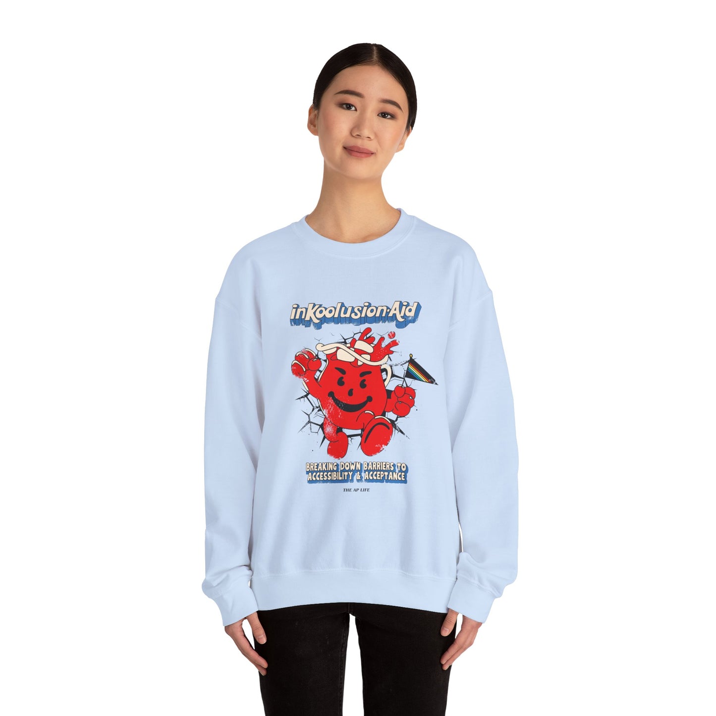InKoolusion Aid - Breaking Down Barriers to Accessibility & Acceptance - Adult Unisex Heavy Blend™ Crewneck Sweatshirt