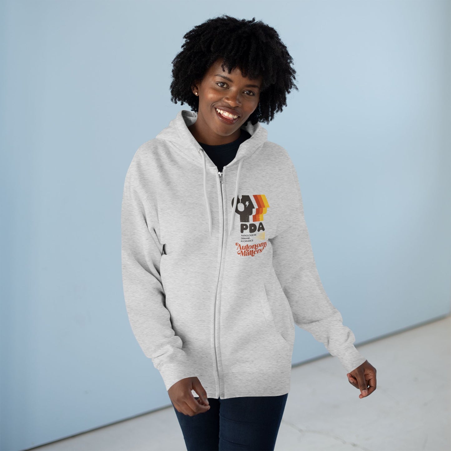 PDA - Pathological Demand Avoidance - Autonomy Matters - Adult Unisex Zip Hoodie
