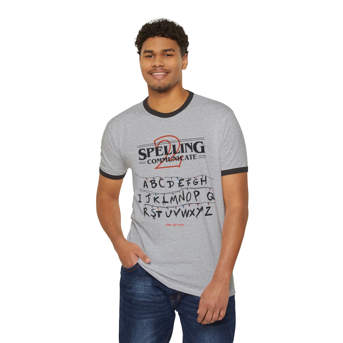 Spelling to Communicate - S2C - Adult Unisex Cotton Ringer T-Shirt