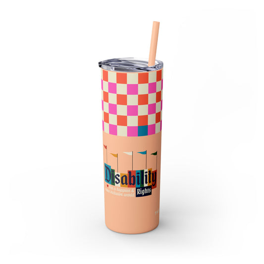 Disability Rights for a Happier & More Inclusive World - 20oz insulated tumbler with straw
